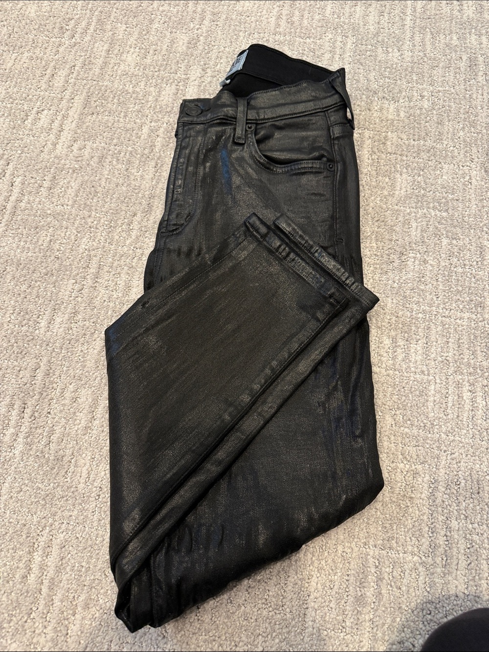 Agolde Black Coated Skinny Jeans